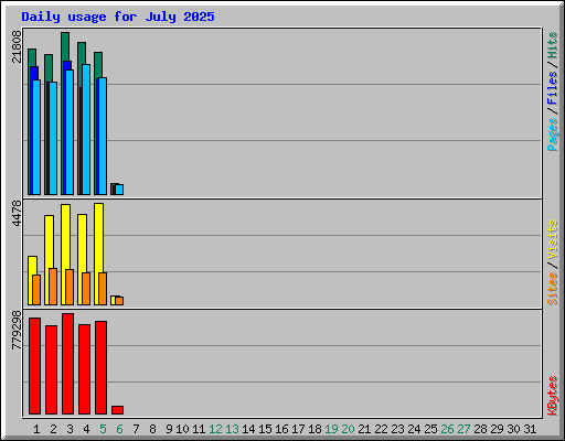 Daily usage for July 2025