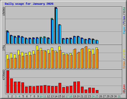 Daily usage for January 2026
