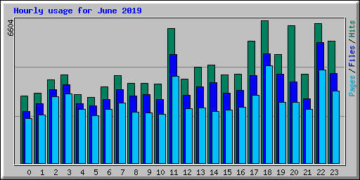 Hourly usage for June 2019